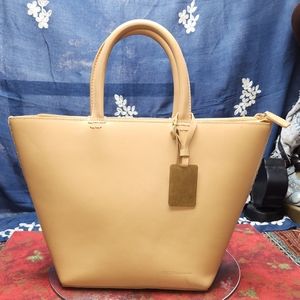 Enzo Angiolini Natural Tone Leather Satchel.